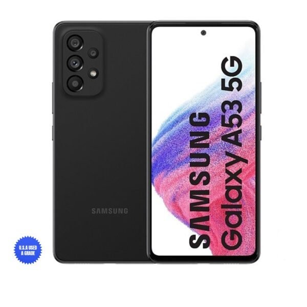 USA Quality Used, Samsung Galaxy A53 5G A Series Cell Phone, Grade A, Unlocked Android Smartphone, 128GB, 6.5” FHD Super AMOLED Screen, Long Battery Life, Black