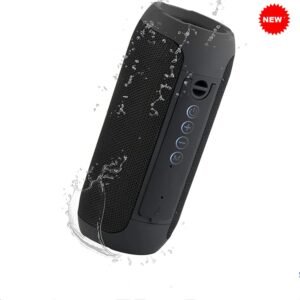 USA New Quality Sound JVC Portable Wireless Speaker with Surround Sound, TWS Stereo Function, Bluetooth 5.0, Waterproof IPX5, up to 18-Hour Battery Life – SPSX3BT,Black
