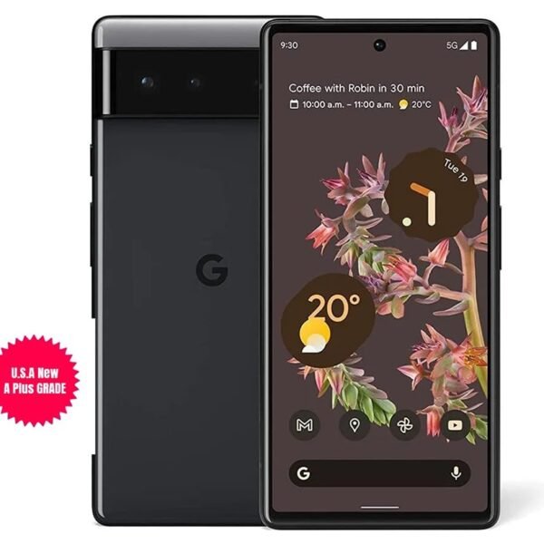 USA quality New Google Pixel 6 5G, US Version, Grade A Plus, 128GB, Stormy Black – Unlocked