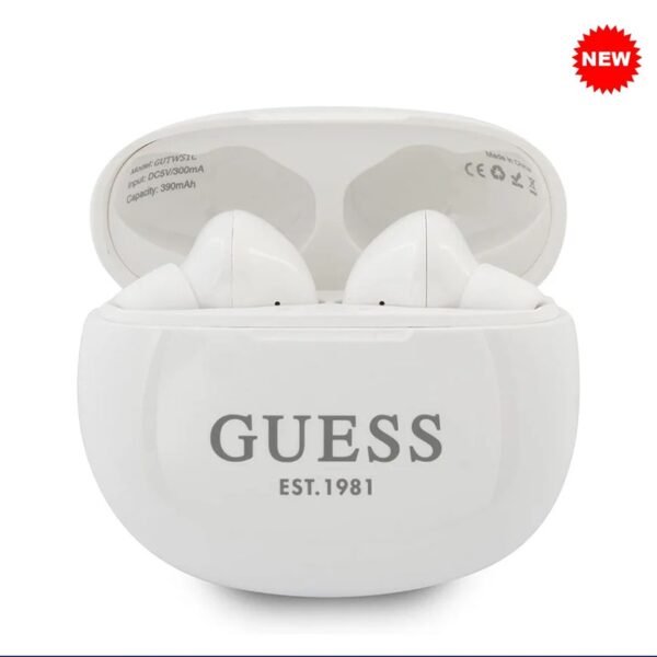 USA Quality New Guess True Wireless Stereo Earphones with Charging Case, White