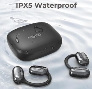 USA Quality New MINISO X23 Open Ear Headphones, Wireless Earbuds, Bluetooth 5.4 Air Conduction Sport Earphones with Earhooks, IPX5 Waterproof Sweat Resistant Earphones for Sport, Running