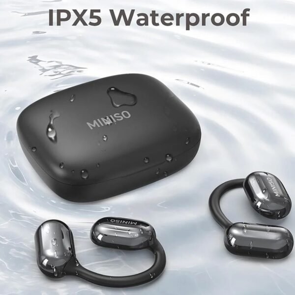 USA Quality New MINISO X23 Open Ear Headphones, Wireless Earbuds, Bluetooth 5.4 Air Conduction Sport Earphones with Earhooks, IPX5 Waterproof Sweat Resistant Earphones for Sport, Running