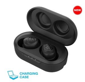USA New Quality JLab Go Air True Wireless Bluetooth Earbuds + Charging Case, Dual Connect, IP44 Sweat Resistance, Bluetooth 5.0 Connection, 3 EQ Sound Settings Signature, Balanced, Bass Boost