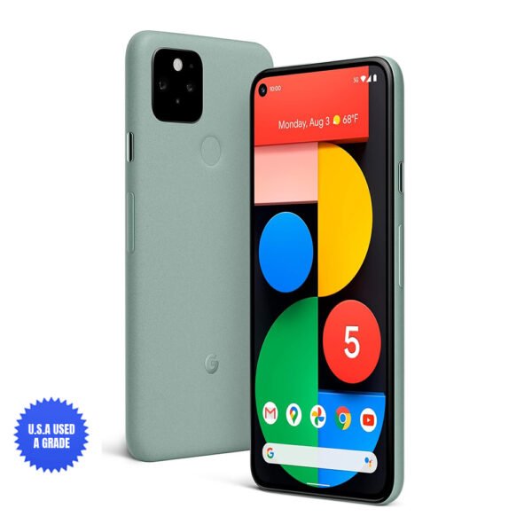 USA Quality Used Google Pixel 5 - 5G Android Phone - Water Resistant - Unlocked Smartphone with Night Sight and Ultrawide Lens