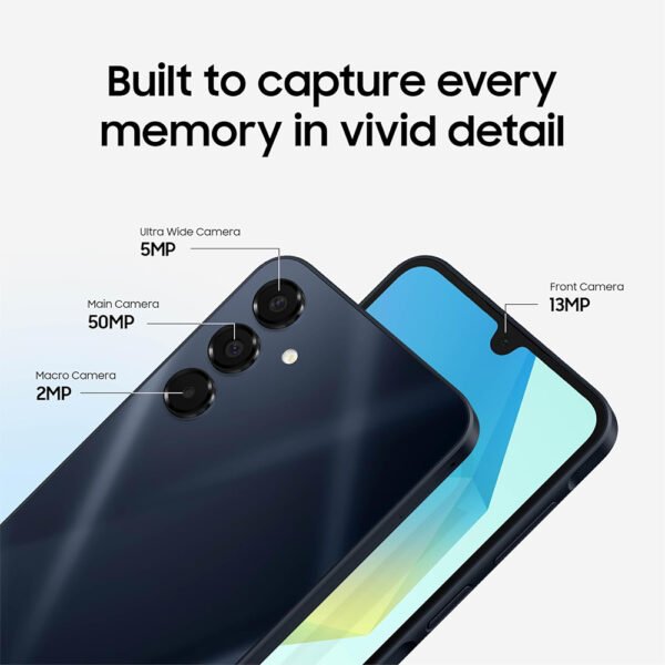 Second image of USA Quality Used Samsung Galaxy A16 5G A Series, Unlocked Android Smartphone, Large AMOLED Display, Durable Design, Super Fast Charging, Expandable Storage, 5G Connectivity, US Version, 2025, Blue Black