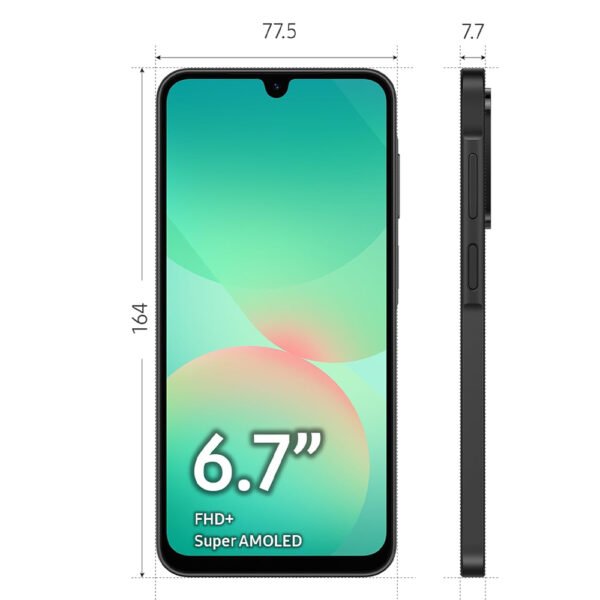Second image of USA Quality Used SAMSUNG Galaxy A26 5G Ai (for Tmobile Mint Tello & Global) (256GB + 8GB) Version Latina NFC Unlocked SM-A266M/DS 6.6" 120Hz 50MP Triple (Black SM-A266MZKHTPA)