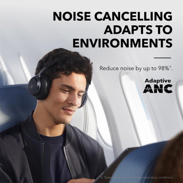 Second image of USA Quality Soundcore by Anker, Space One, Active Noise Cancelling Headphones, 2X Stronger Voice Reduction, 40H ANC Playtime, App Control, LDAC Hi-Res Wireless Audio, Comfortable Fit, Clear Calls, Bluetoothity New