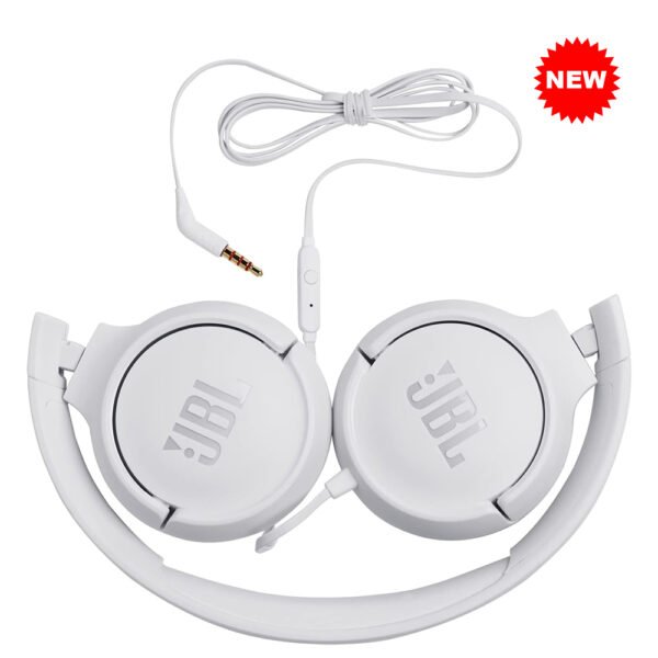 Second image of USA Quality New JBL Tune 500 - Wired on-ear headphones, JBL Pure Bass Sound, 1-button remote/mic, Tangle-free flat cable, Lightweight and foldable design