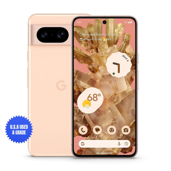 USA Quality Used Google Pixel 8 – Unlocked Android Smartphone with Advanced Pixel Camera, 24-Hour Battery, and Powerful Security – Rose – 128 GB