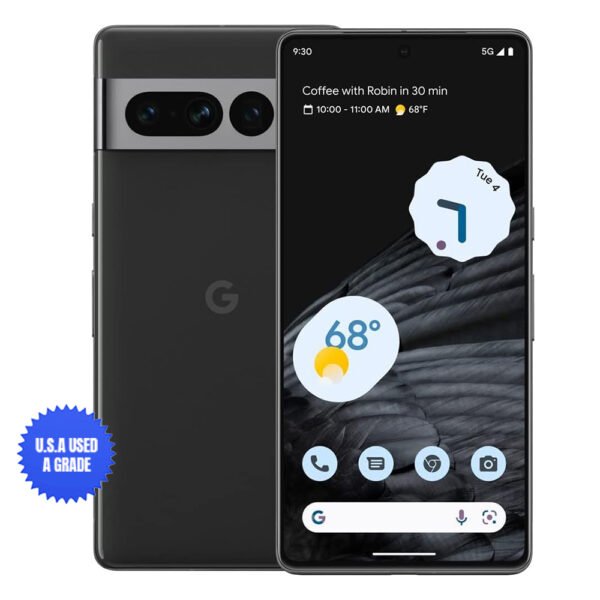 USA Quality Used Google Pixel 7 Pro – 5G Android Phone – Unlocked Smartphone with Telephoto/Wide Angle Lens, and 24-Hour Battery – 128GB – Unlocked